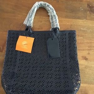 Tory Burch laser cut tote.  NWT